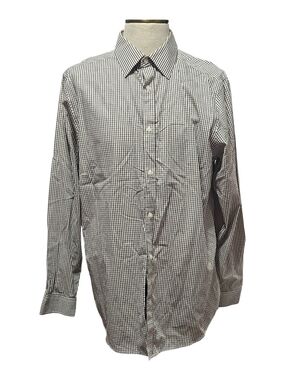 GAP Men's Black & White Micro-Check Button-Down Shirt